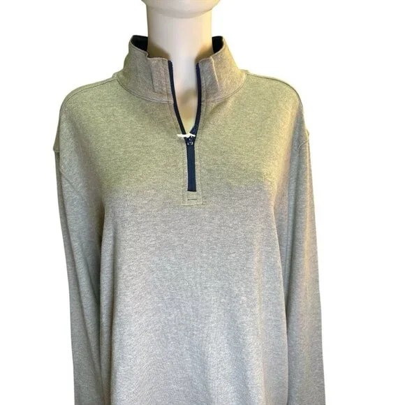 Southern Tide 1/4 Zip Pullover Sweater Cary Style #1518 Heather Grey Sailing NWT - Picture 2 of 7